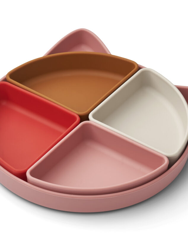 Assiette compartimenté Cat / Dusty raspberry multi mix - Liewood