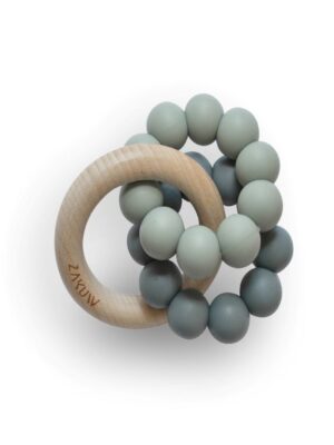 anneau simple en bois + anneau avec boules de couleur