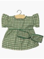 Robe Daisy Vichy vert et son headband croisé / Minikane