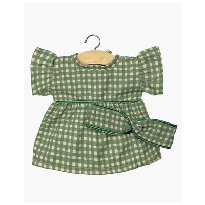 Robe Daisy Vichy vert et son headband croisé / Minikane