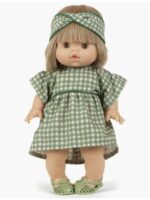 Robe Daisy Vichy vert et son headband croisé / Minikane