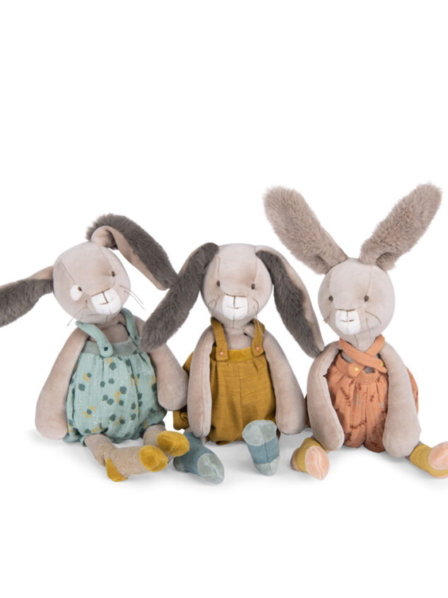 Petite peluche lapin sauge I Trois petits lapins / Moulin roty