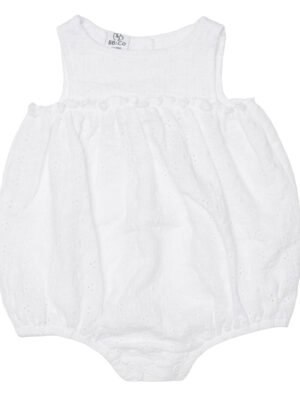 Barboteuse petit froufrou I Blanc broderie anglaise / Bb&Co